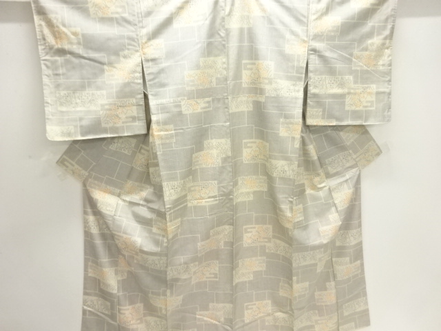 JAPANESE KIMONO / TSUMUGI / WOVEN FLOWER & PLANT 